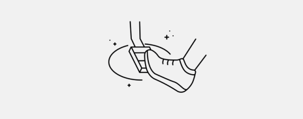 Foot on pedal icon