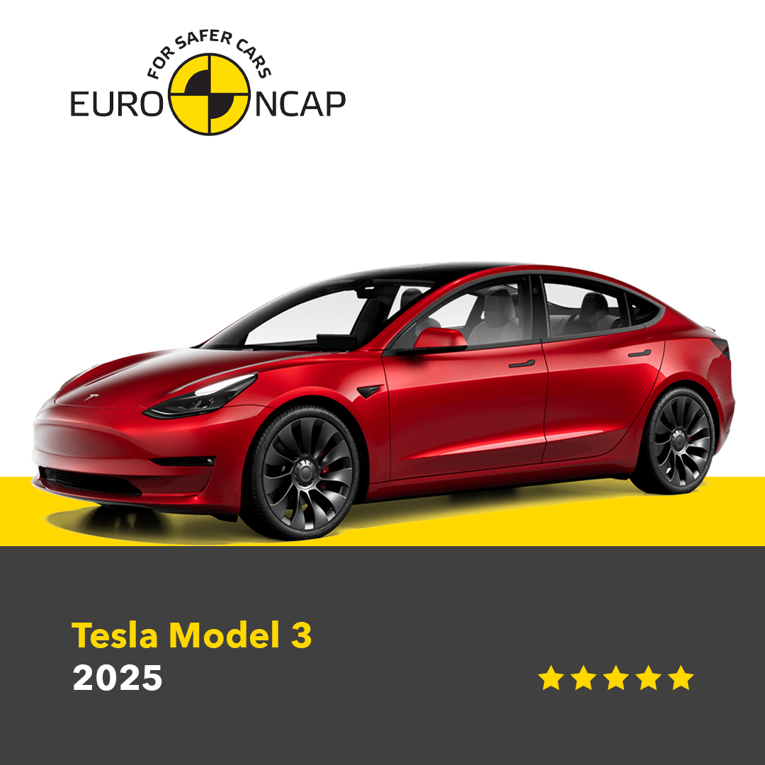 TESLA MODEL 3 5-star Euro NCAP rating (2025)