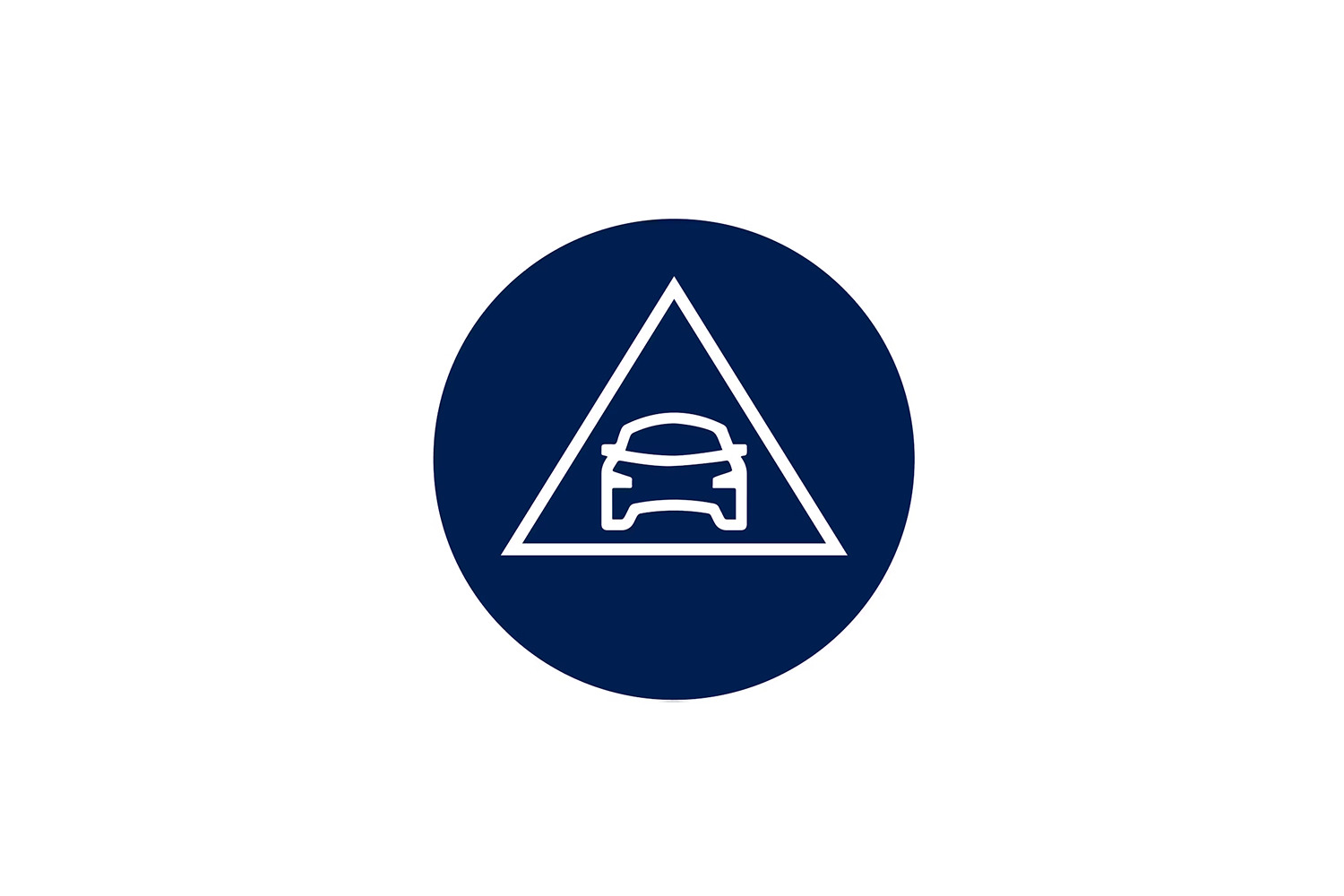 Car inside Triangle Icon