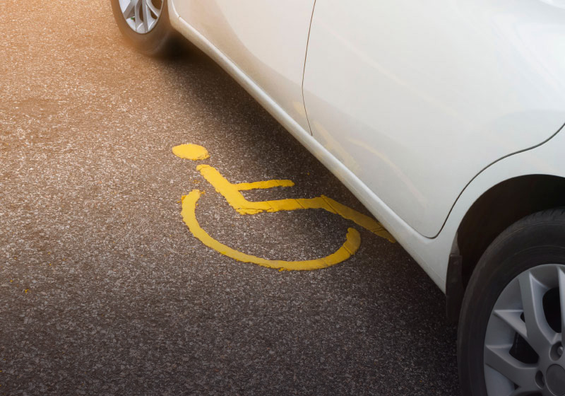 car parked in a disabled space