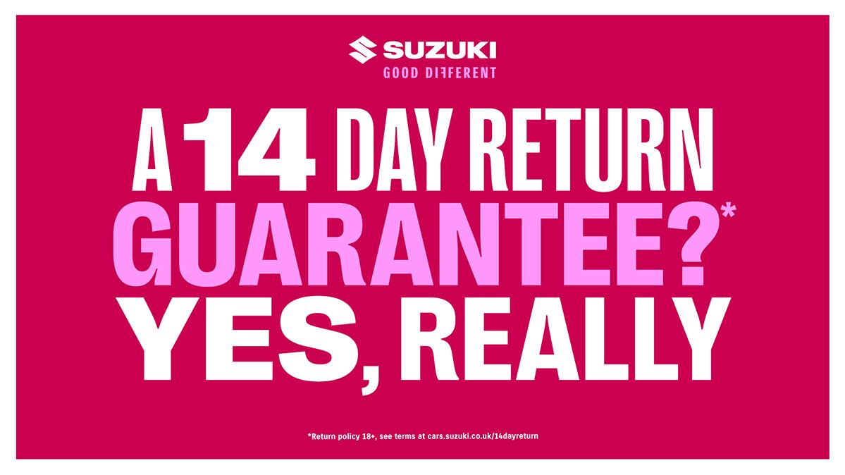 Suzuki 14-Day Return Guarantee at Dinnages Haywards Heath