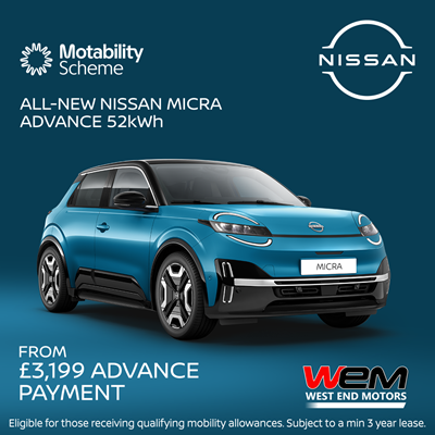 Nissan Expands Motability Range from Nil Advance Payment and Welcomes the All-New Nissan MICRA