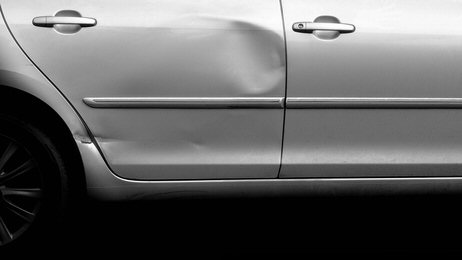 Car with dent in it