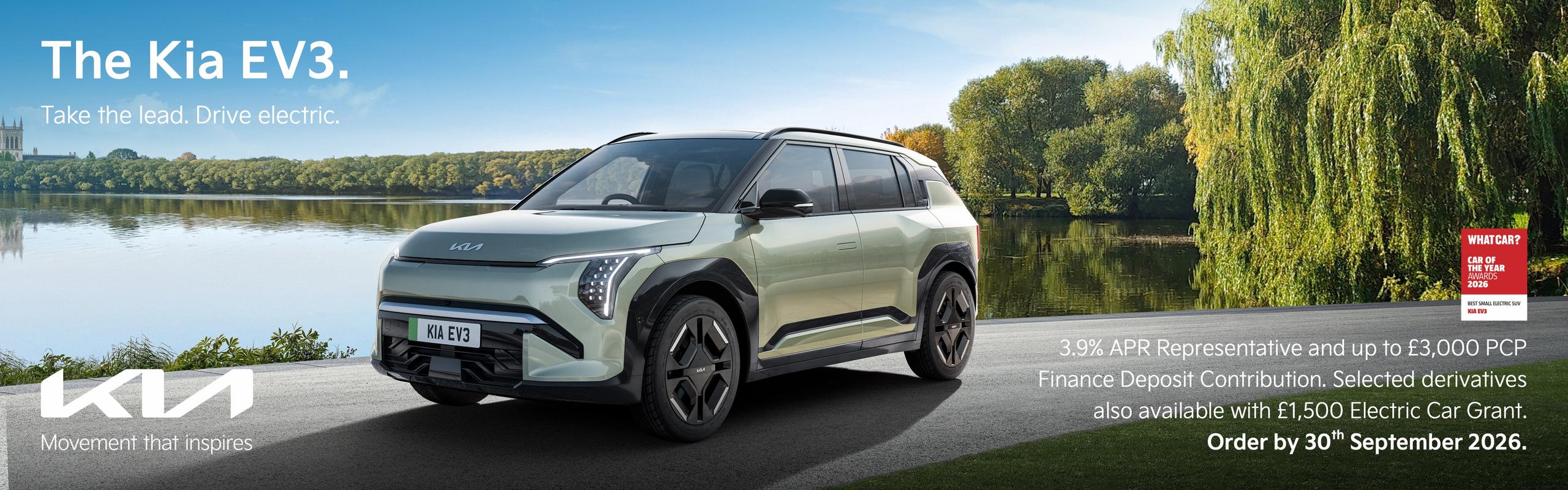 New Kia EV3 Grant | PCP Offer Finance Deal at Gravells Kia