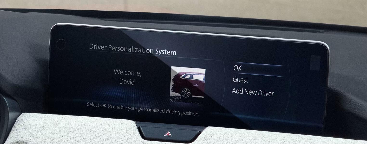 Close-up of Mazda CX-60 interior touchscreen display.