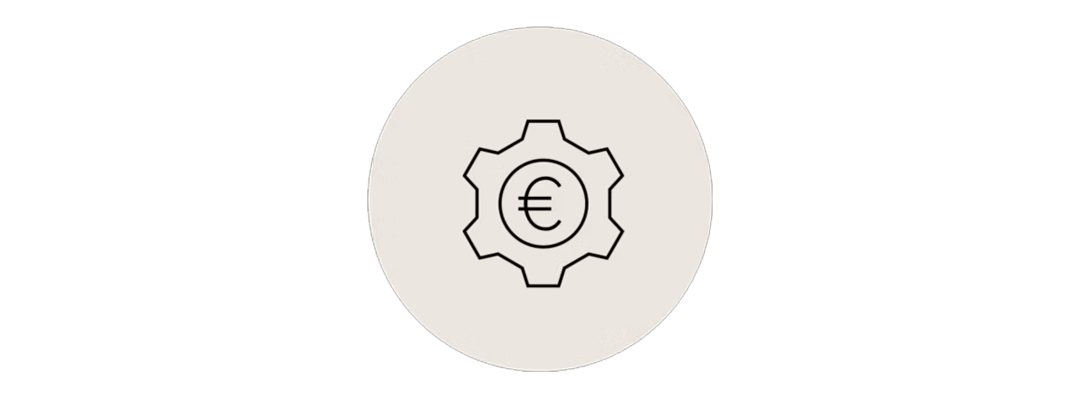 cog with a euro symbol icon