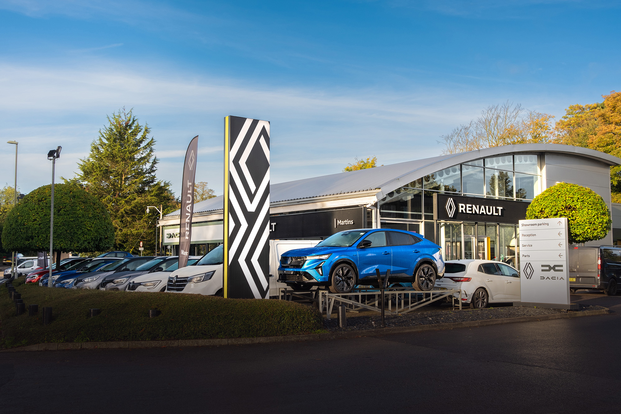 Employees outside the Renault dealership
