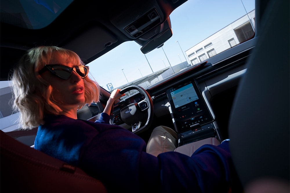woman in a Ford