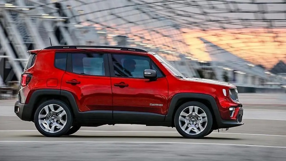Red Jeep Plug-in Hybrid Side View