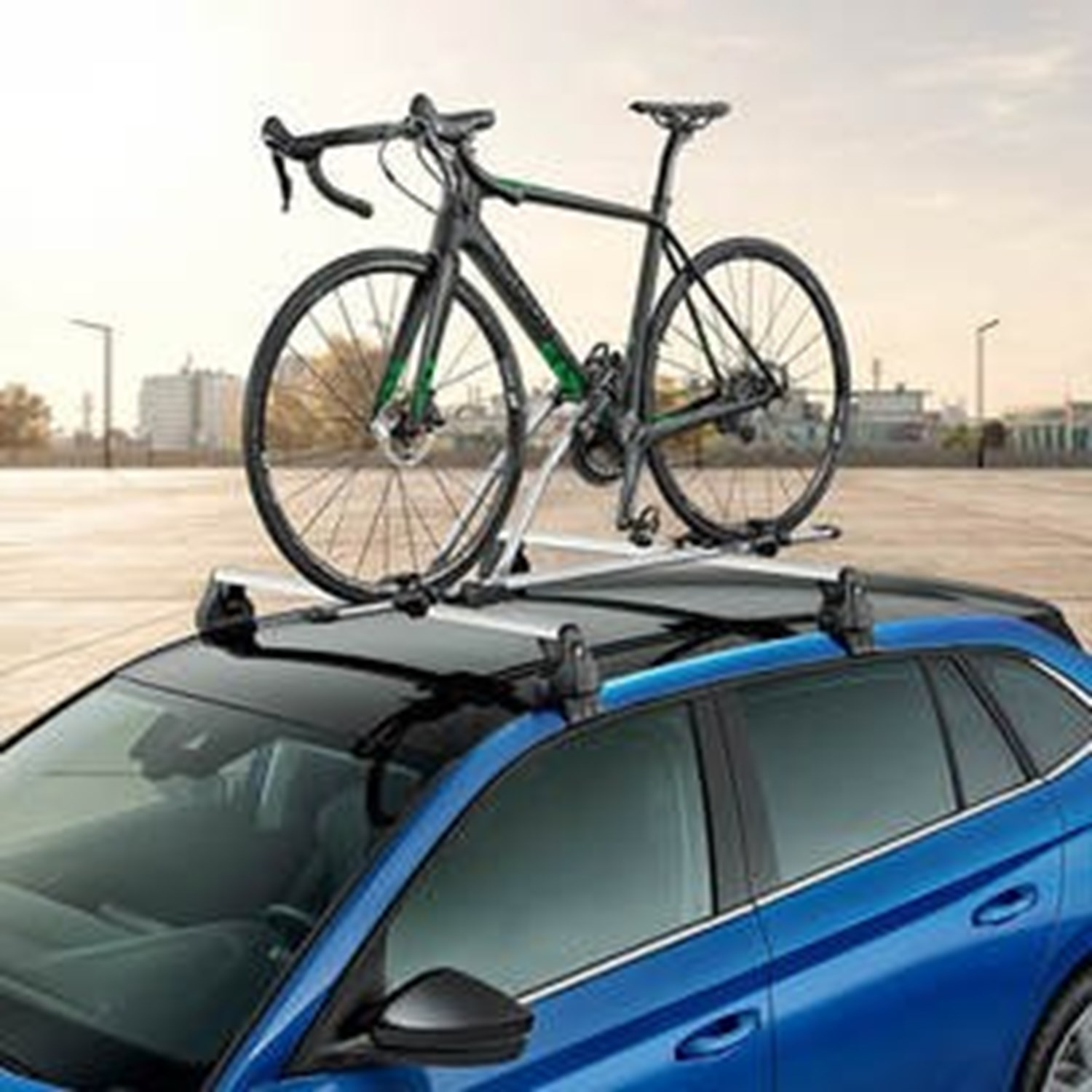 SKODA Roof Rack with a Bike On