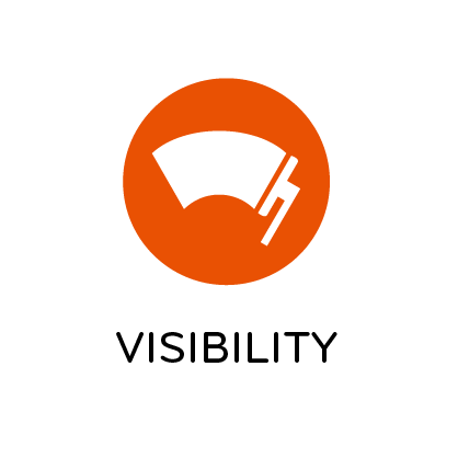 Windscreen icon with Visibility written below