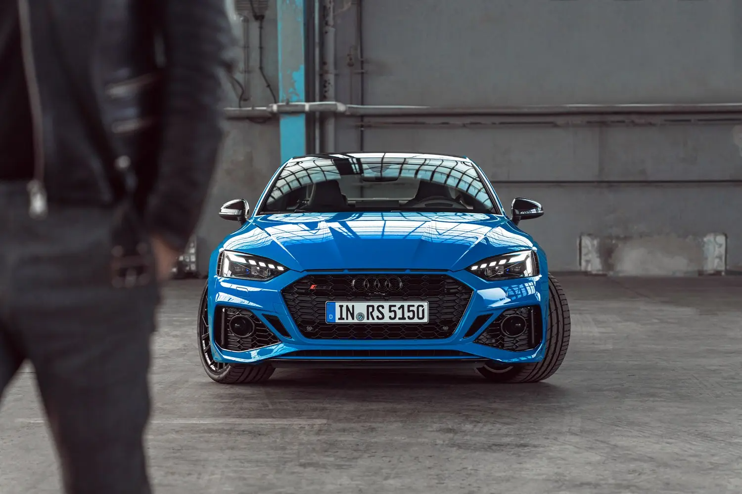 Blue Audi Front View