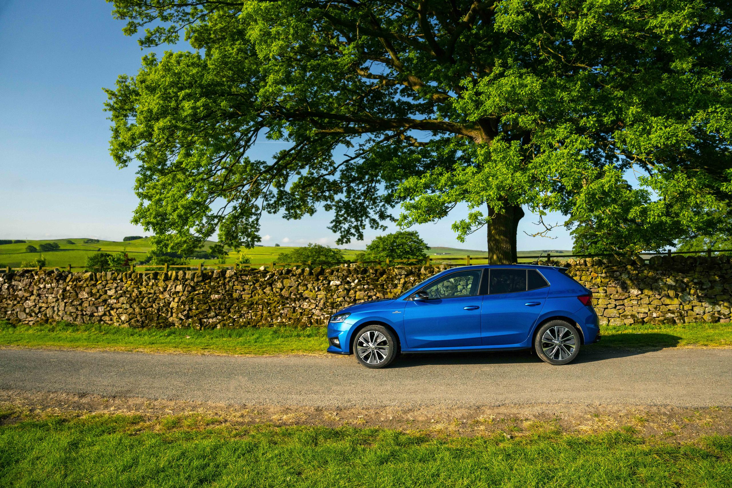 Blue SKODA Fabia Side View