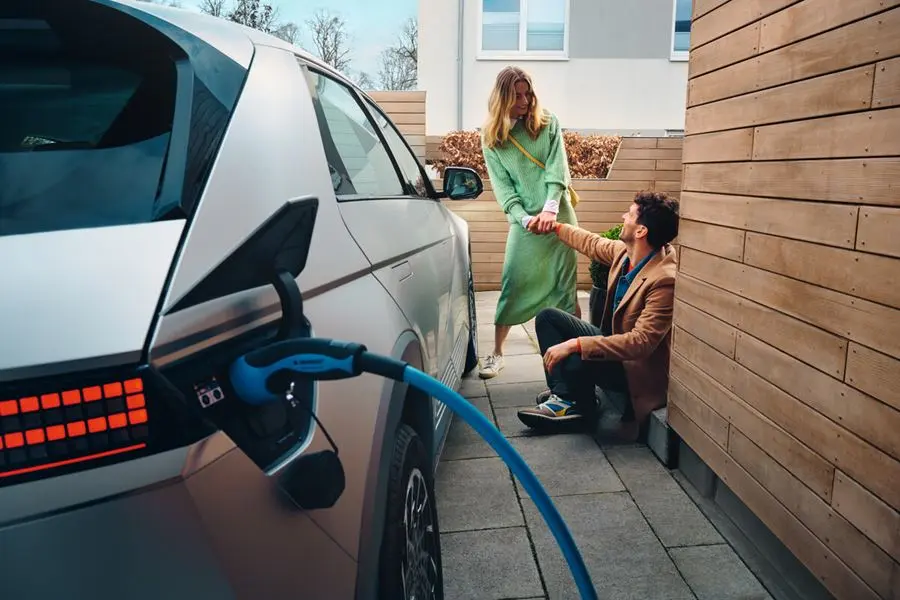 IONIQ 5 Charging On Driveway