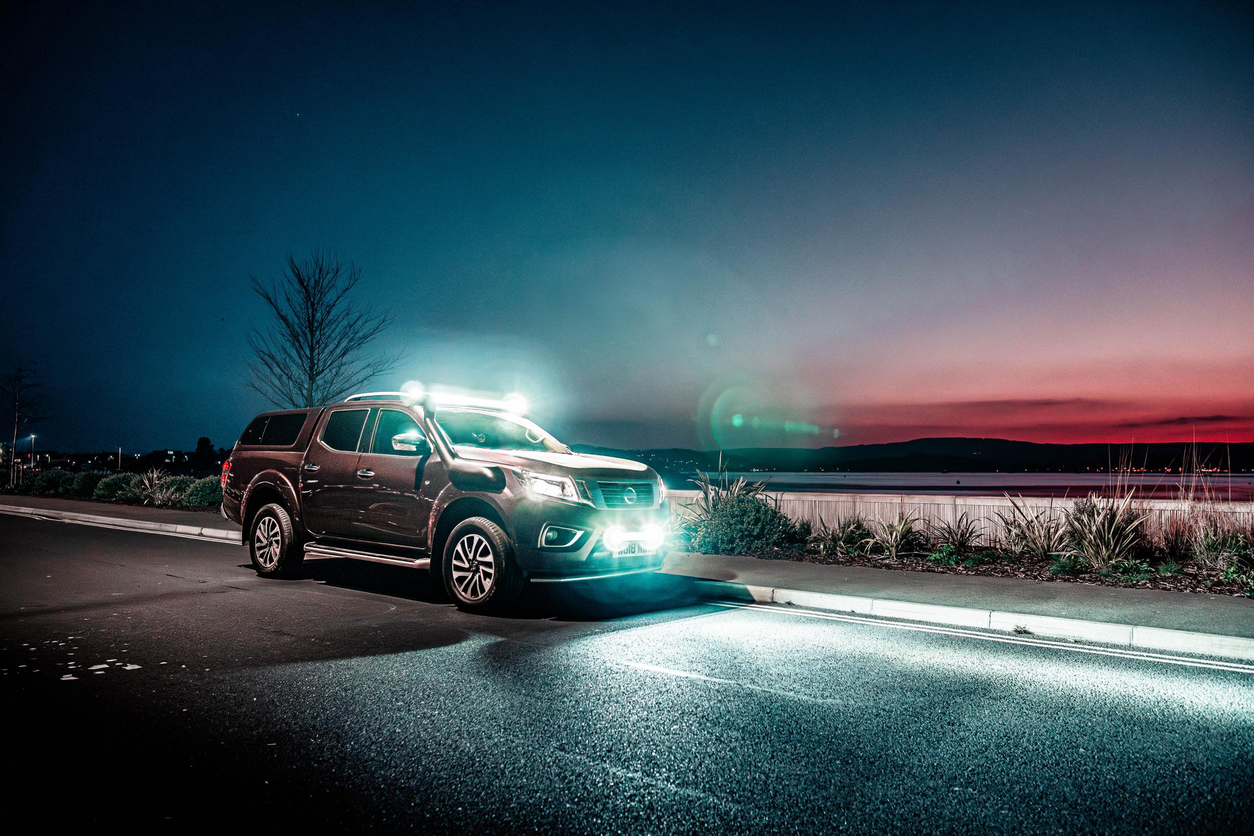 nissan navara with spotlight add on
