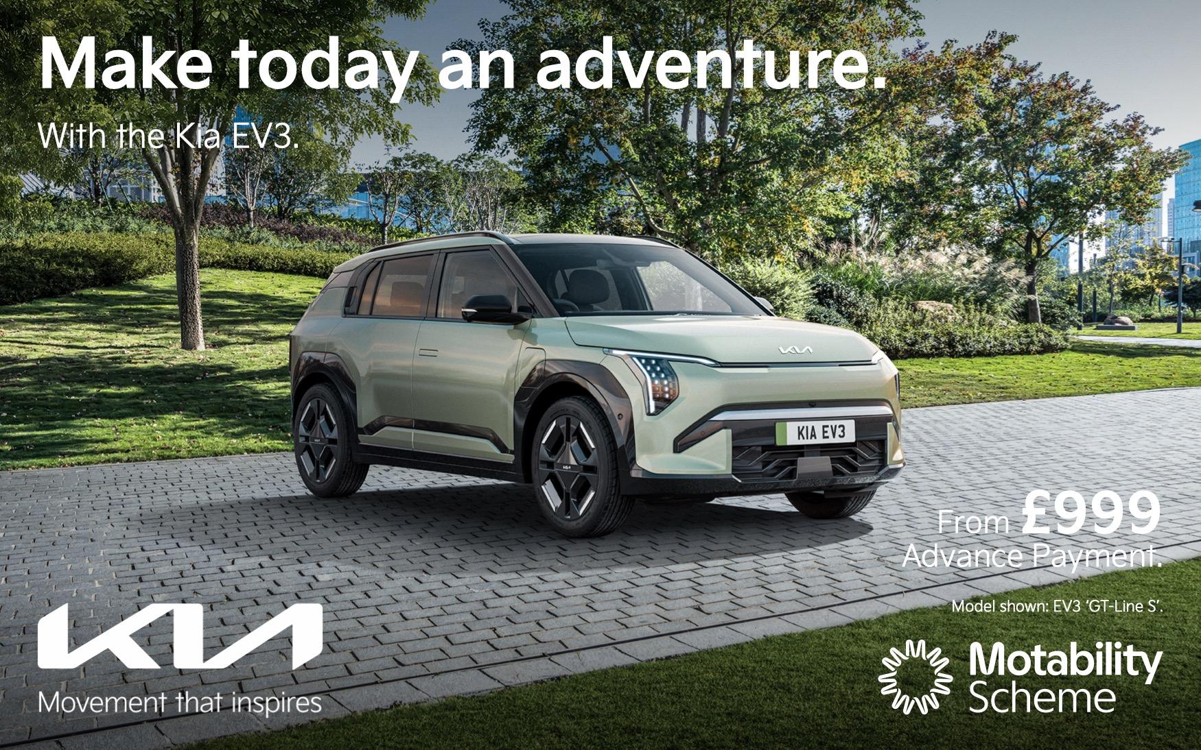 KIA EV3 LOW DEPOSIT MOTABILITY CAR | GRAVELLS KIA WALES AND HEREFORD