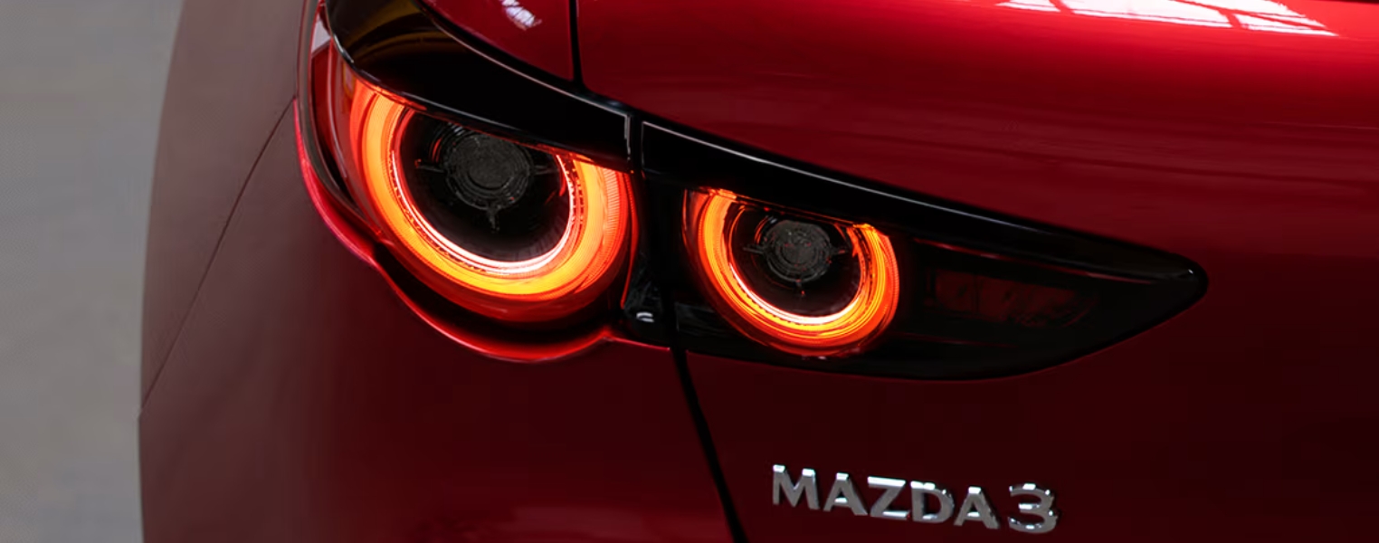 Close-up of Mazda3 Hatchback Rear Lights.