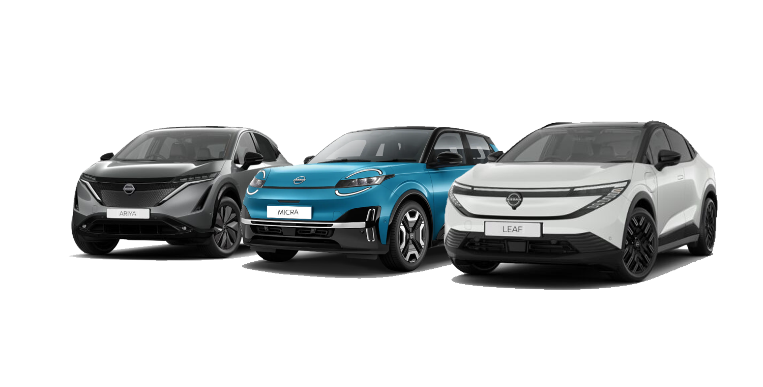 Nissan Elec tric vehicle line up, ARIYA, LEAF and MICRA