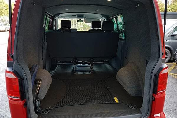 VW Kombi van with dark grey interior lining