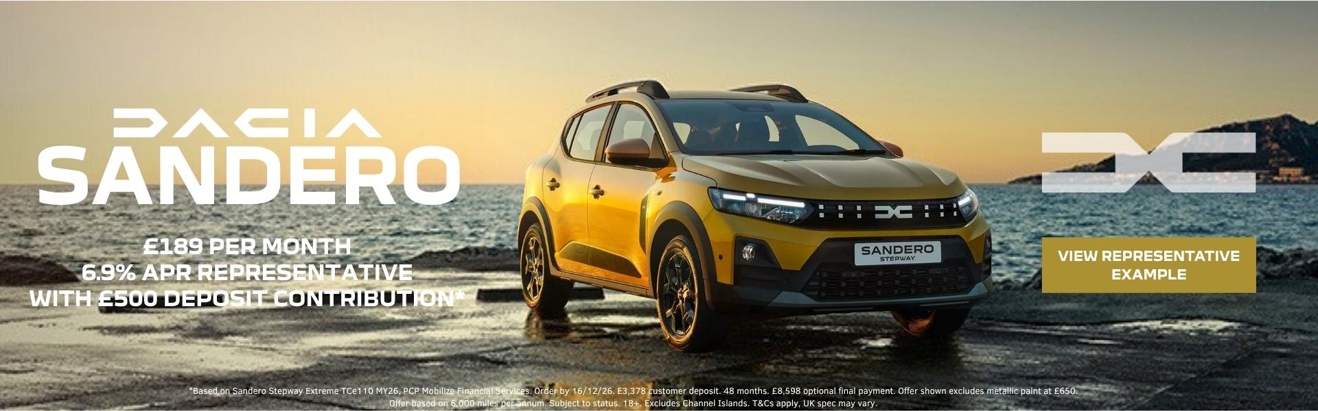 New Sandero Stepway Finance Deal | Gravells Dacia South Wales