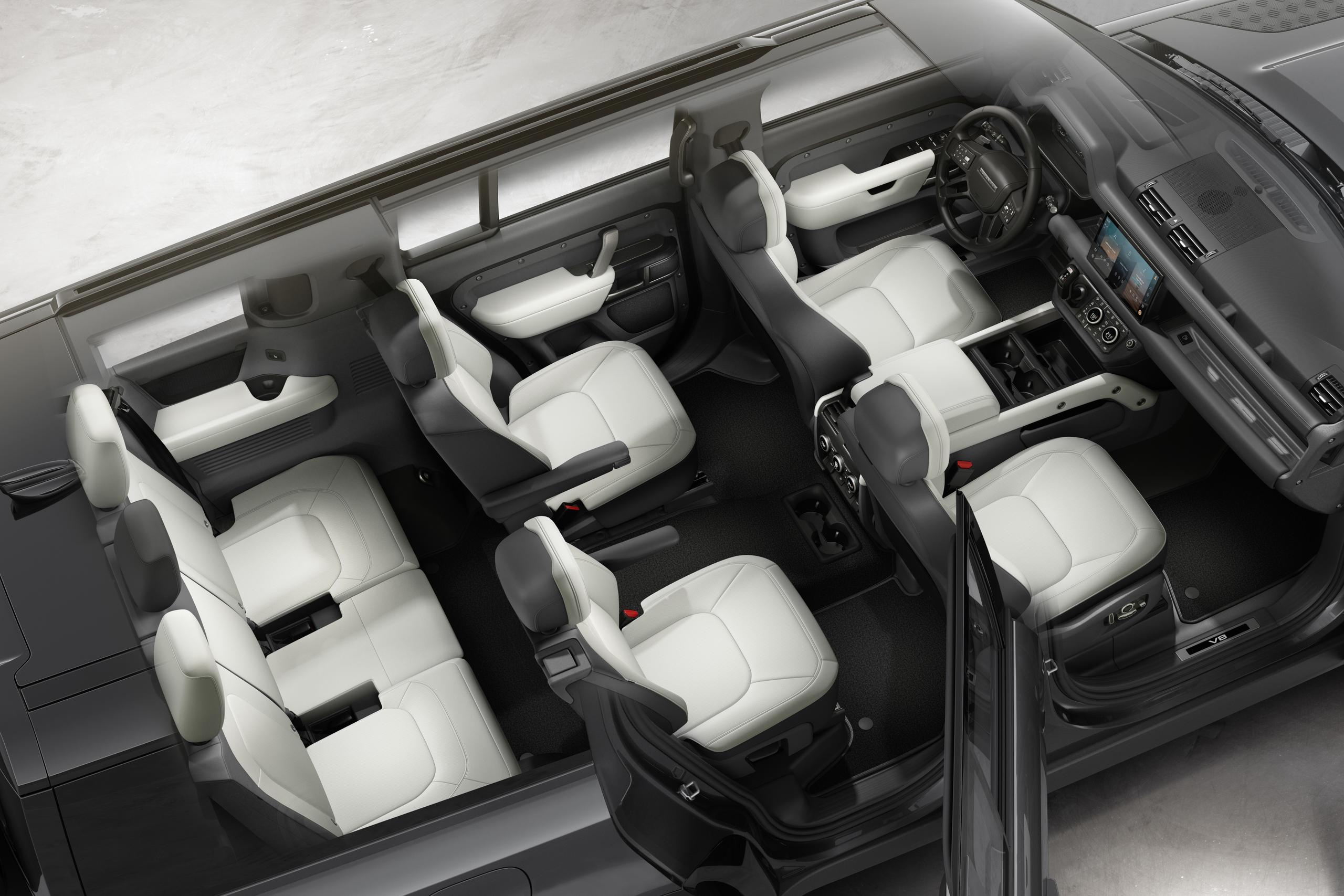 view of all seats of a Defender 110