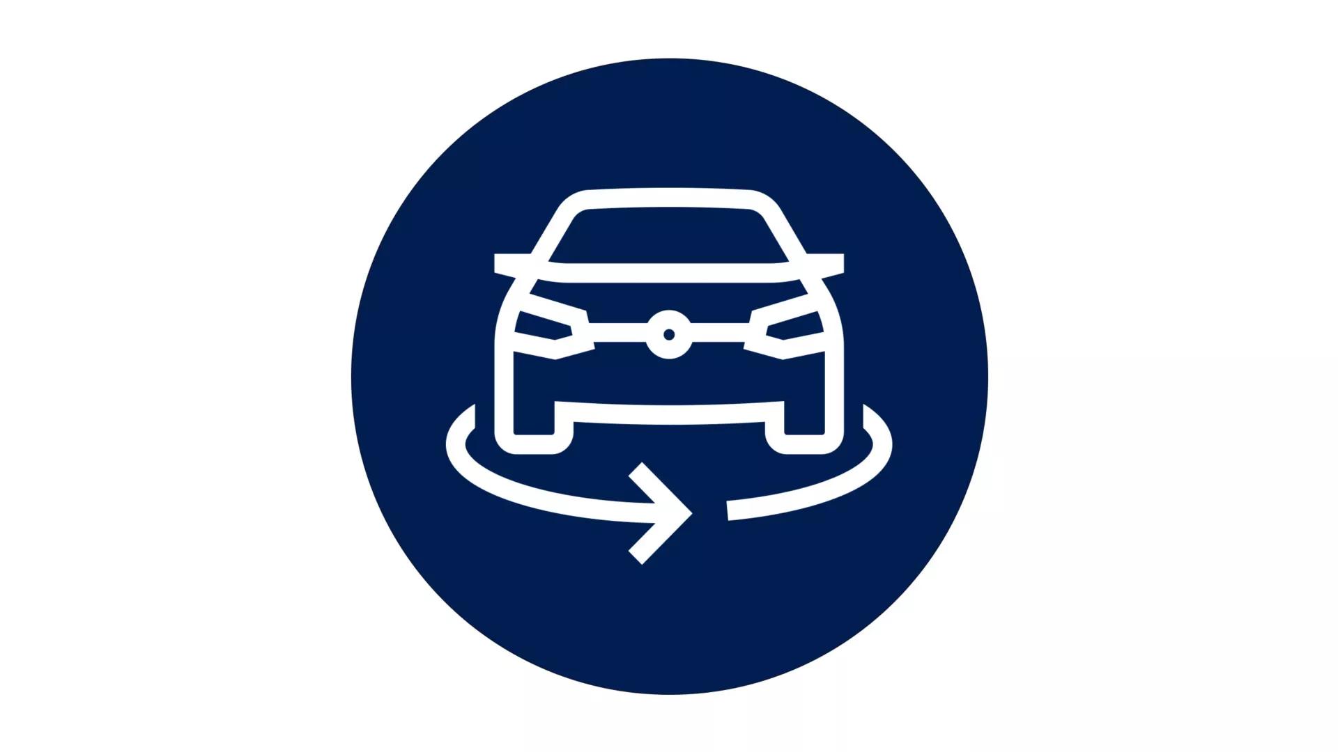 Car with arrow underneath icon