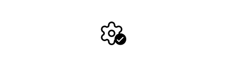 cog icon with tick