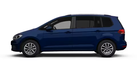 Blue Volkswagen Touran Side View