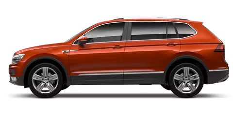 Orange Volkswagen Tiguan Allspace Side View