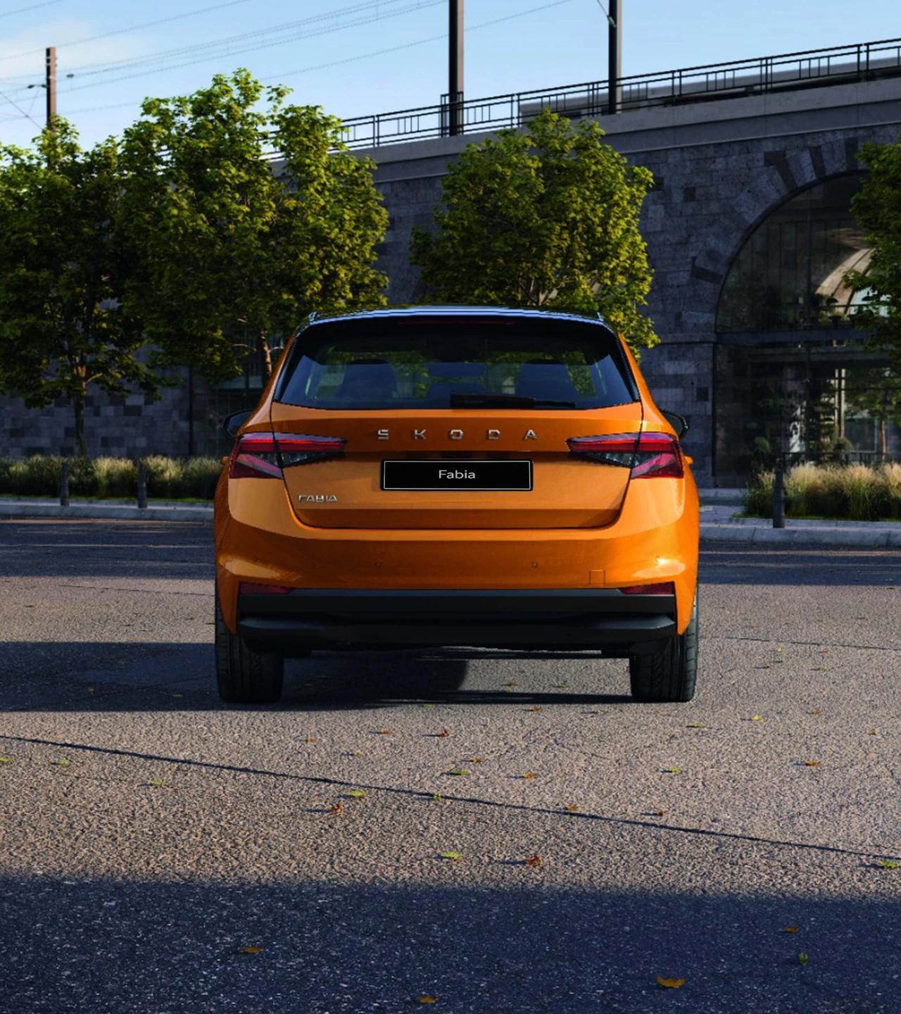 Phoenix Orange SKODA Fabia Rear View