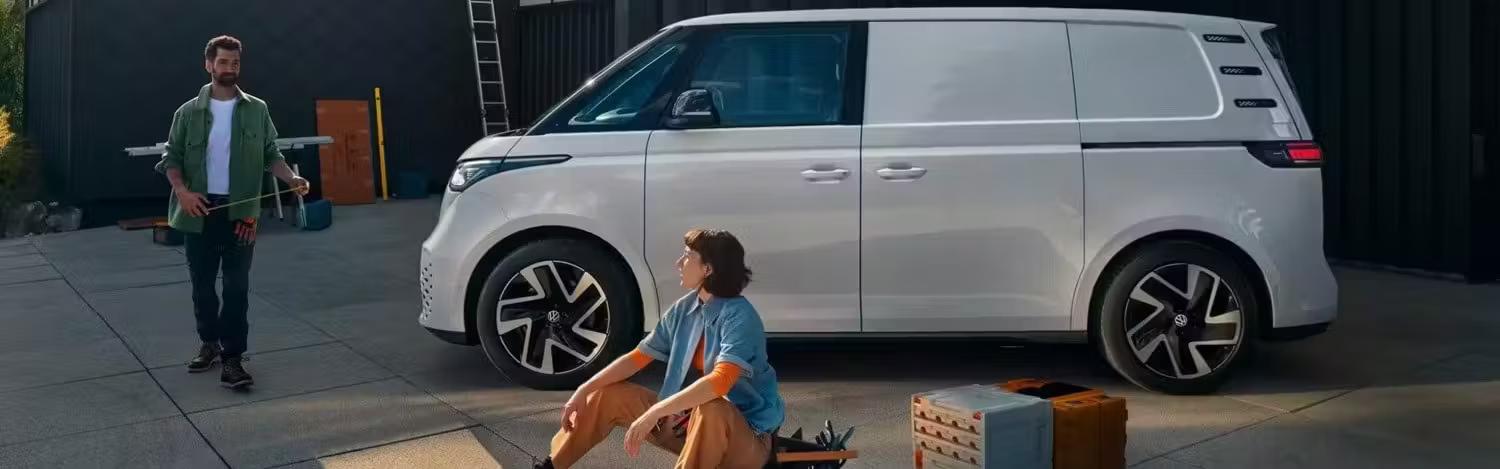 Person Sat In Front Of Volkswagen Van