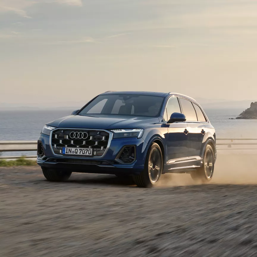 Blue Audi Q7 SUV