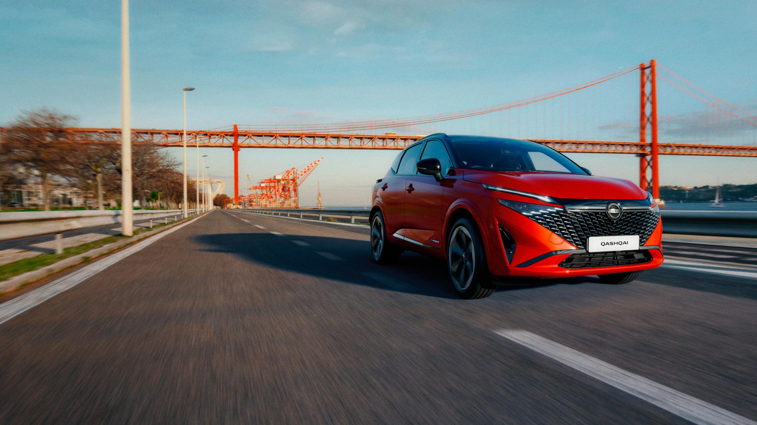 New Nissan Motability Qashqai Motability driving under a bridge