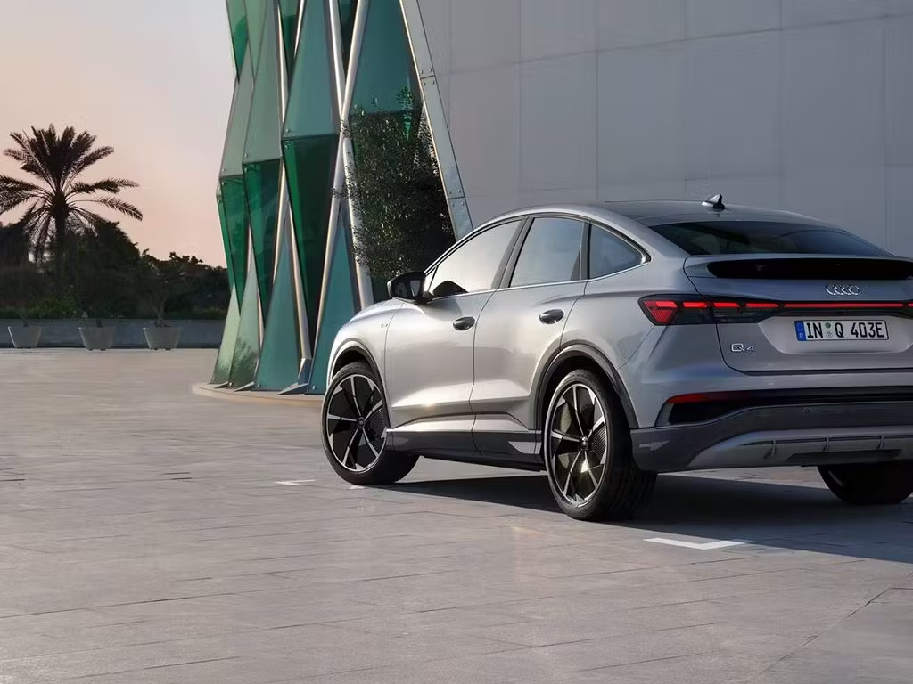 Audi Q4 E-Tron Sportback Rear Side View