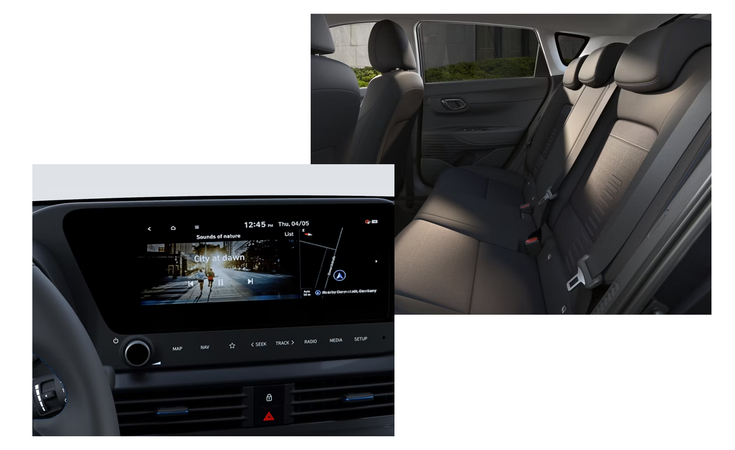 bayon interior seats and digital screen
