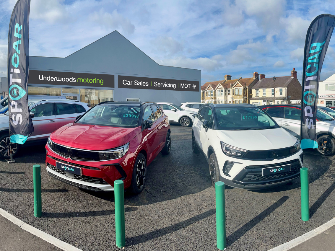 SPOTiCAR approved used vehicles at the Underwoods Motoring forecourt.