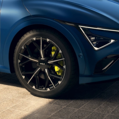 Close-up of Kia EV6 GT Wheels