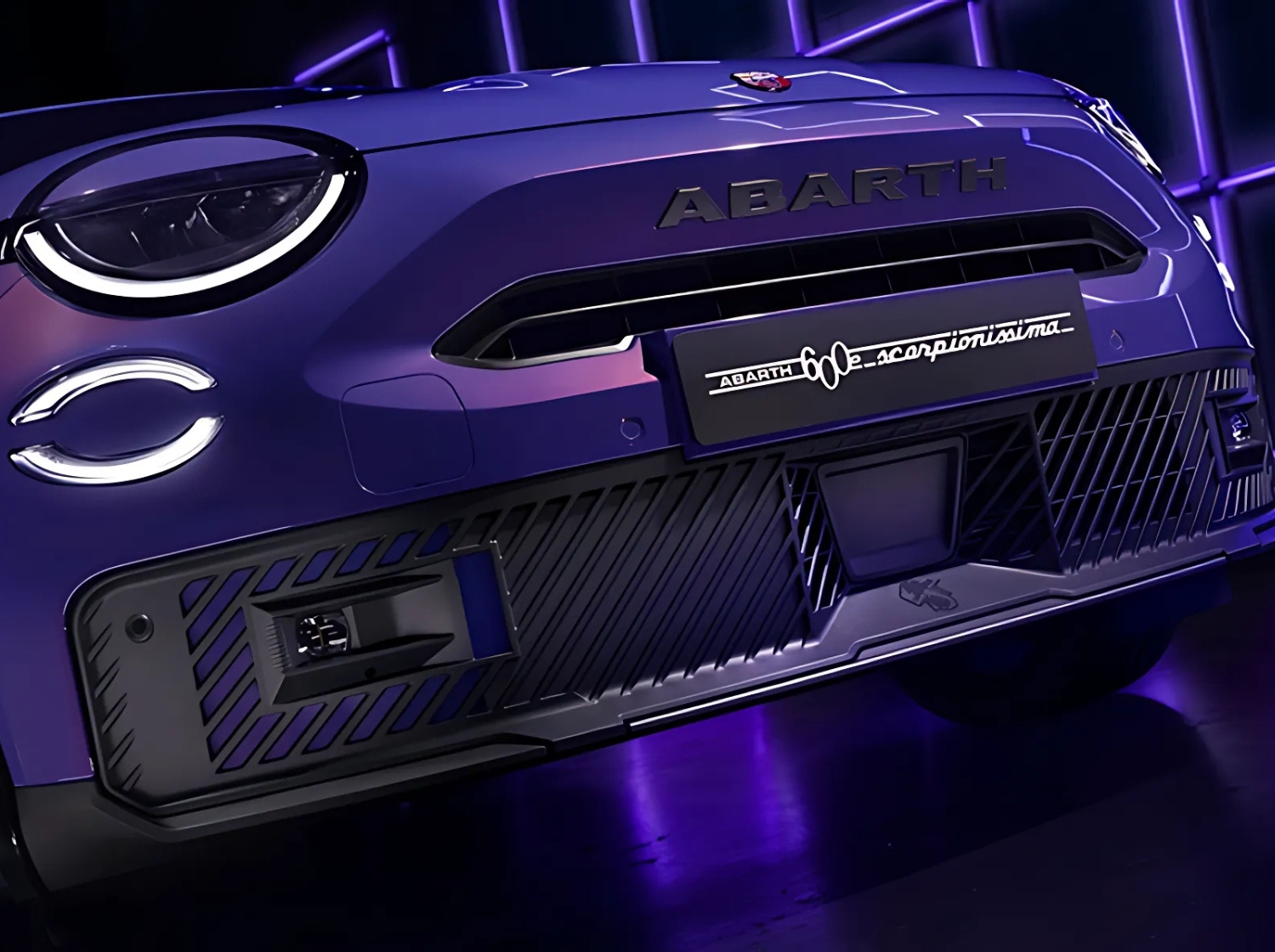 Abarth 600e seats headlamps