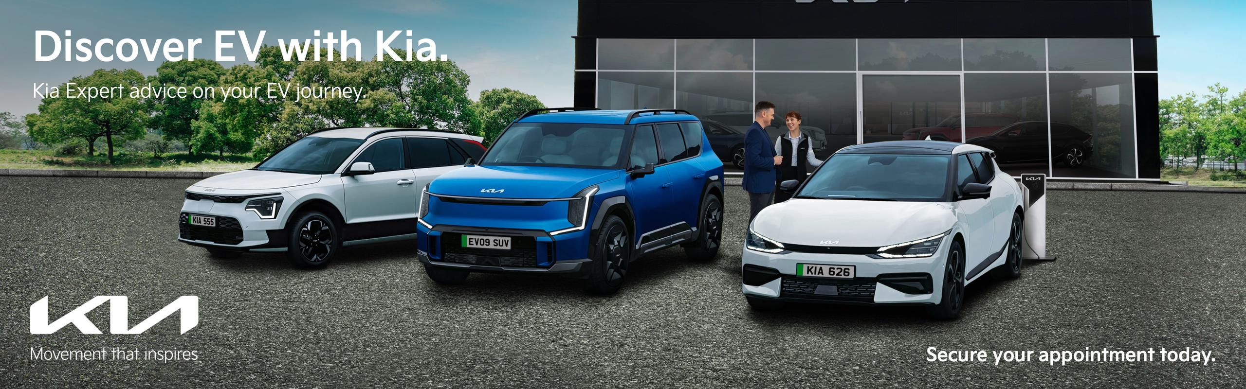 Discover EV with Kia Event.  Up to £2,000 Deposit contribution. Order by 30th June 2024