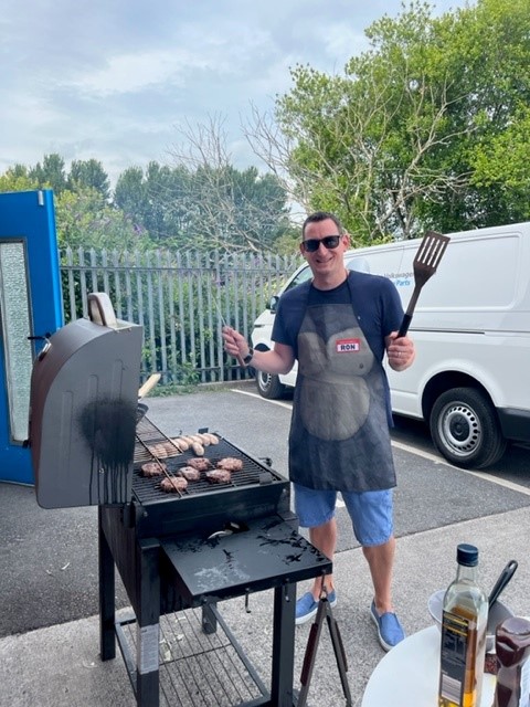 Simon at the bbq!