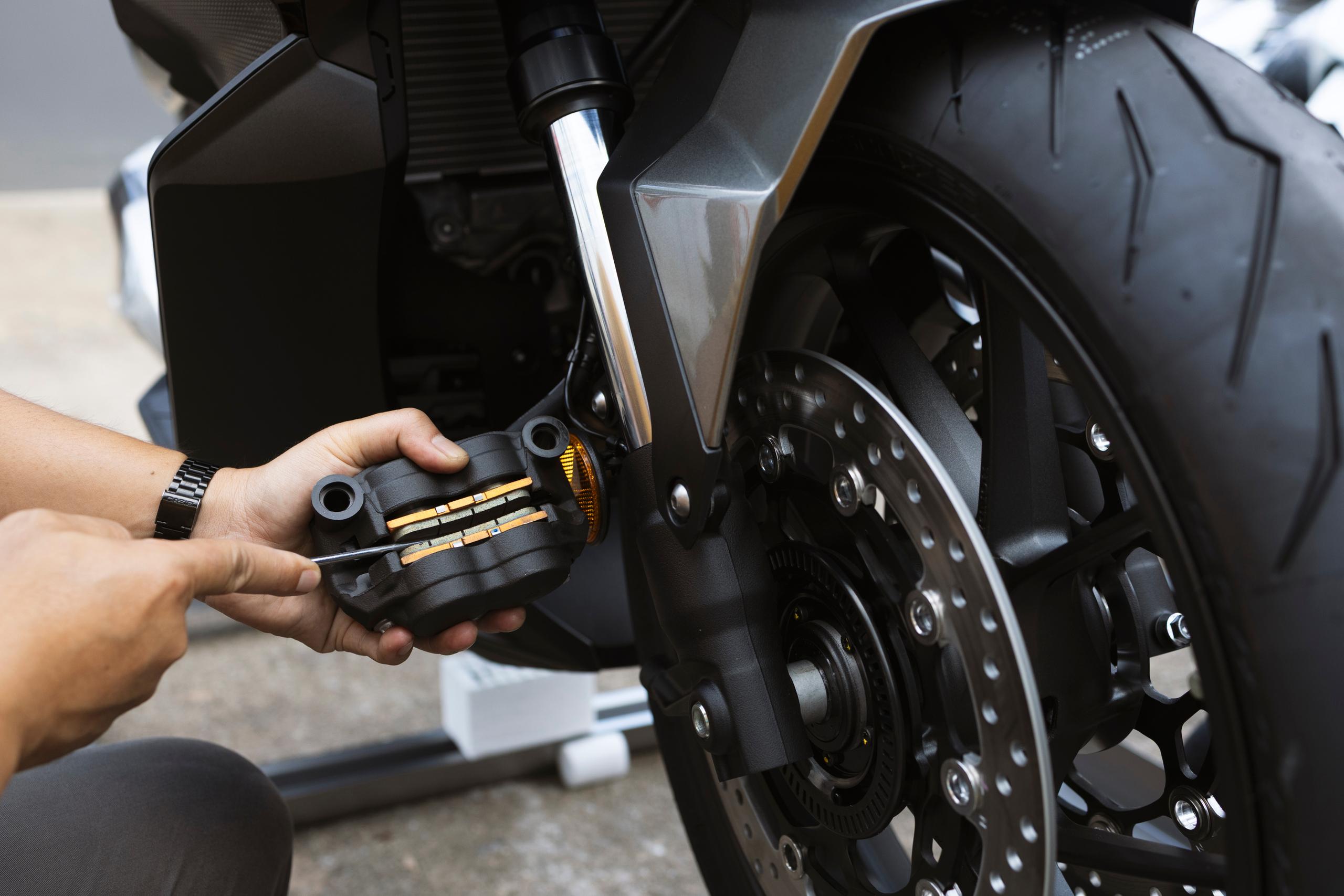 Mechanic fixing a bike
