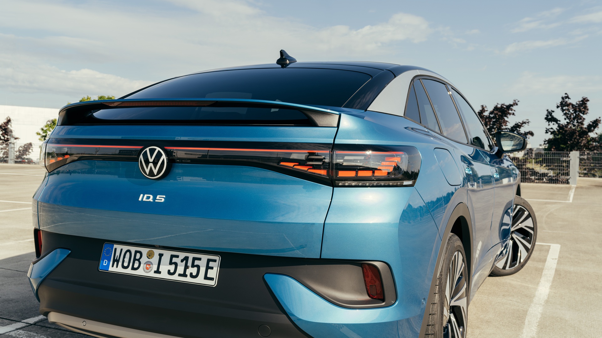 Blue Volkswagen ID.5 Rear View