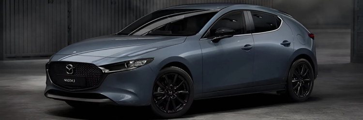Mazda3 Hatchback in grey exterior side view