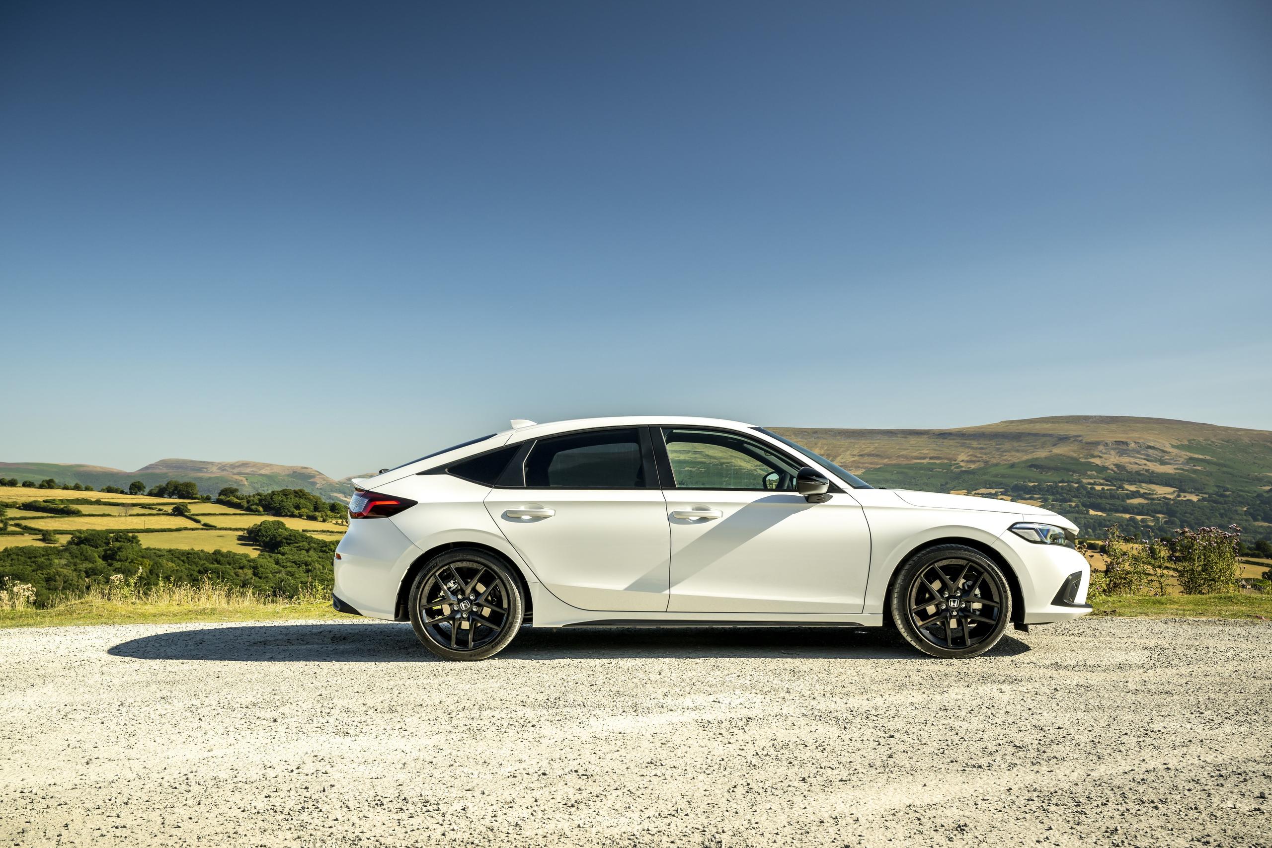 White Honda Civic Hybrid Exterior