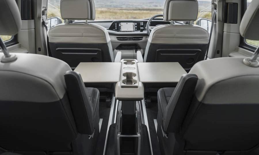 Table in middle of the new Volkswagen Multivan