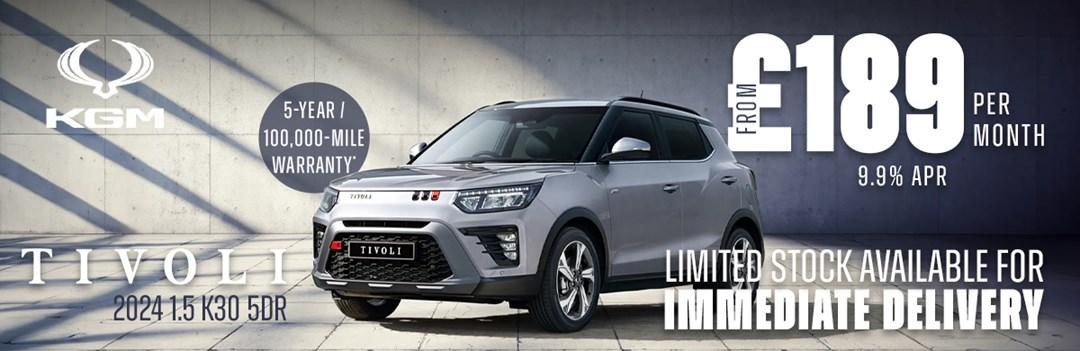 2024 KGM Tivoli K30 available from £189 per month