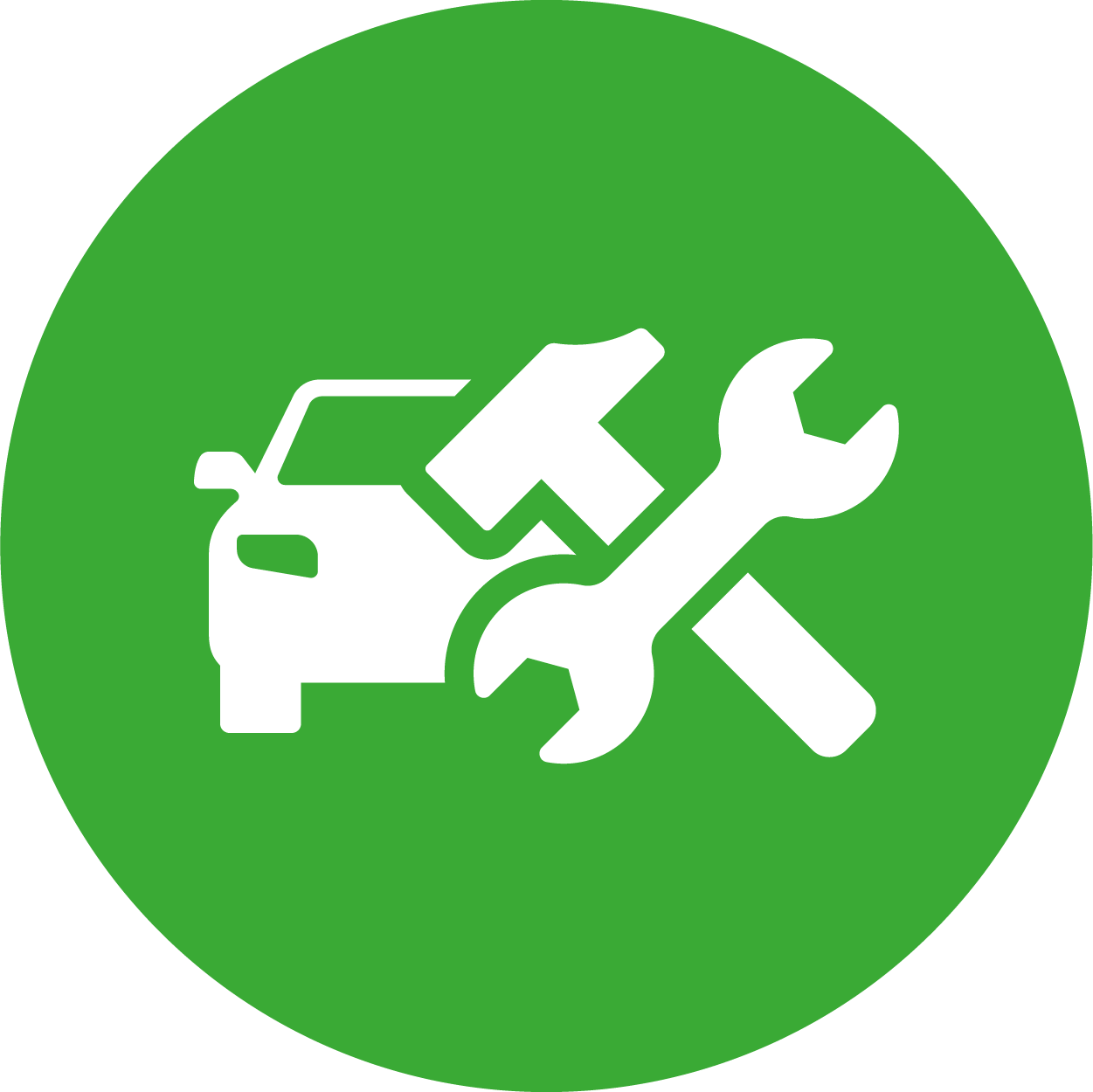 Cartoon Car Next to Hammer & Spanner