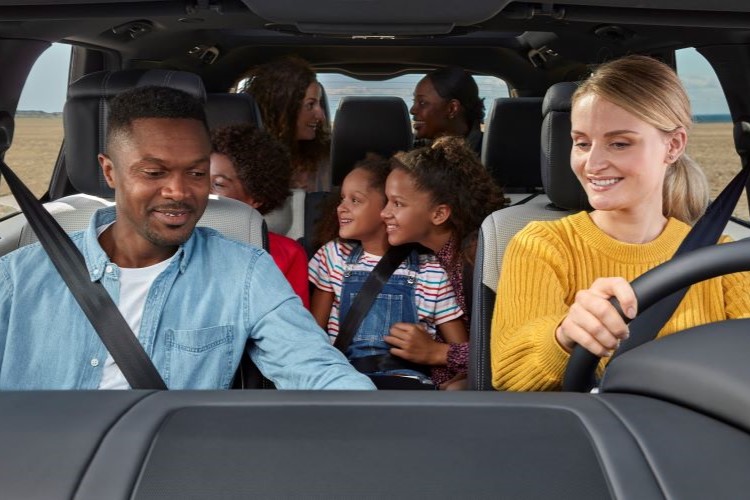 Family in Land Rover Discovery