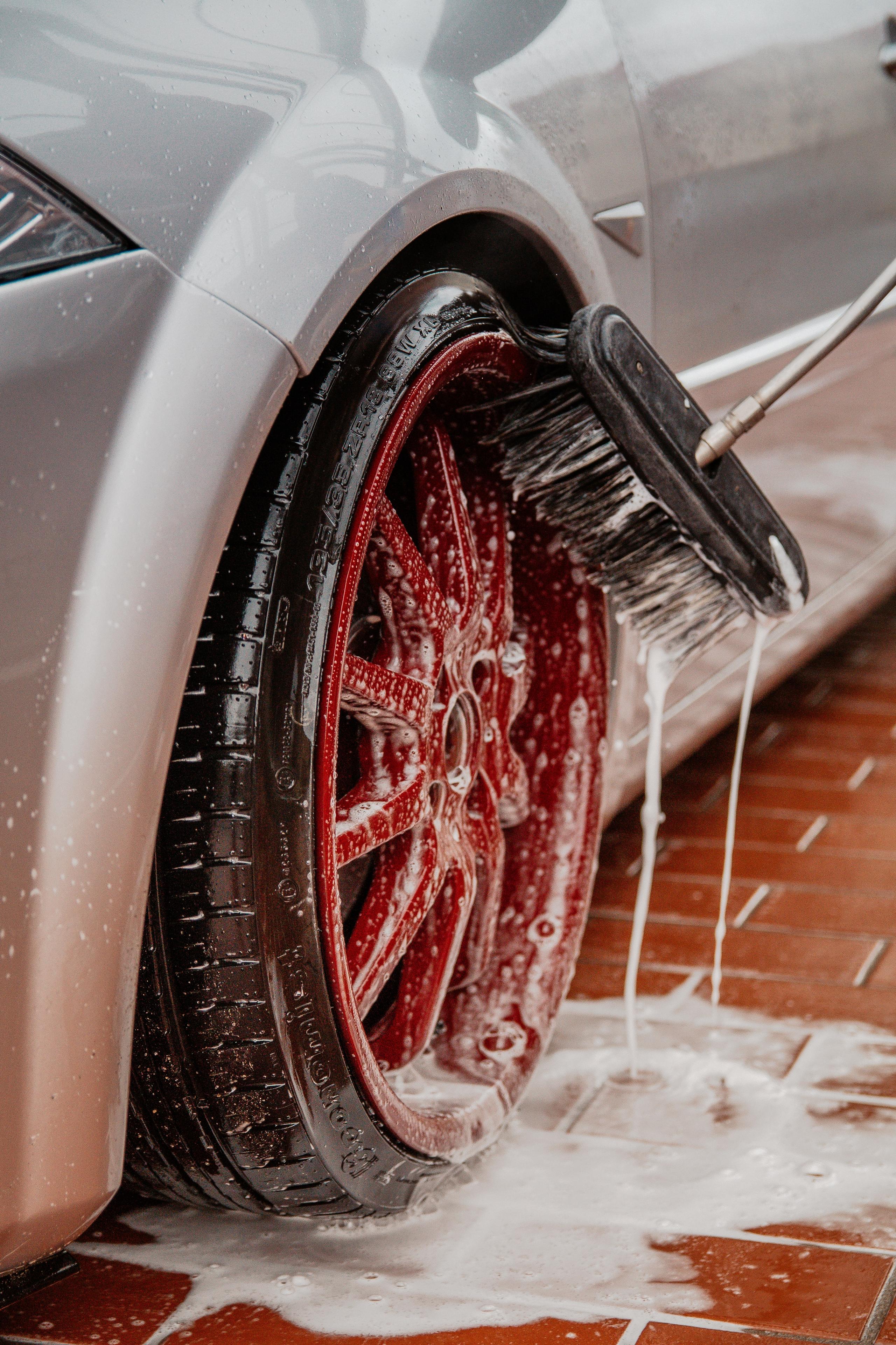 washing car wheels
