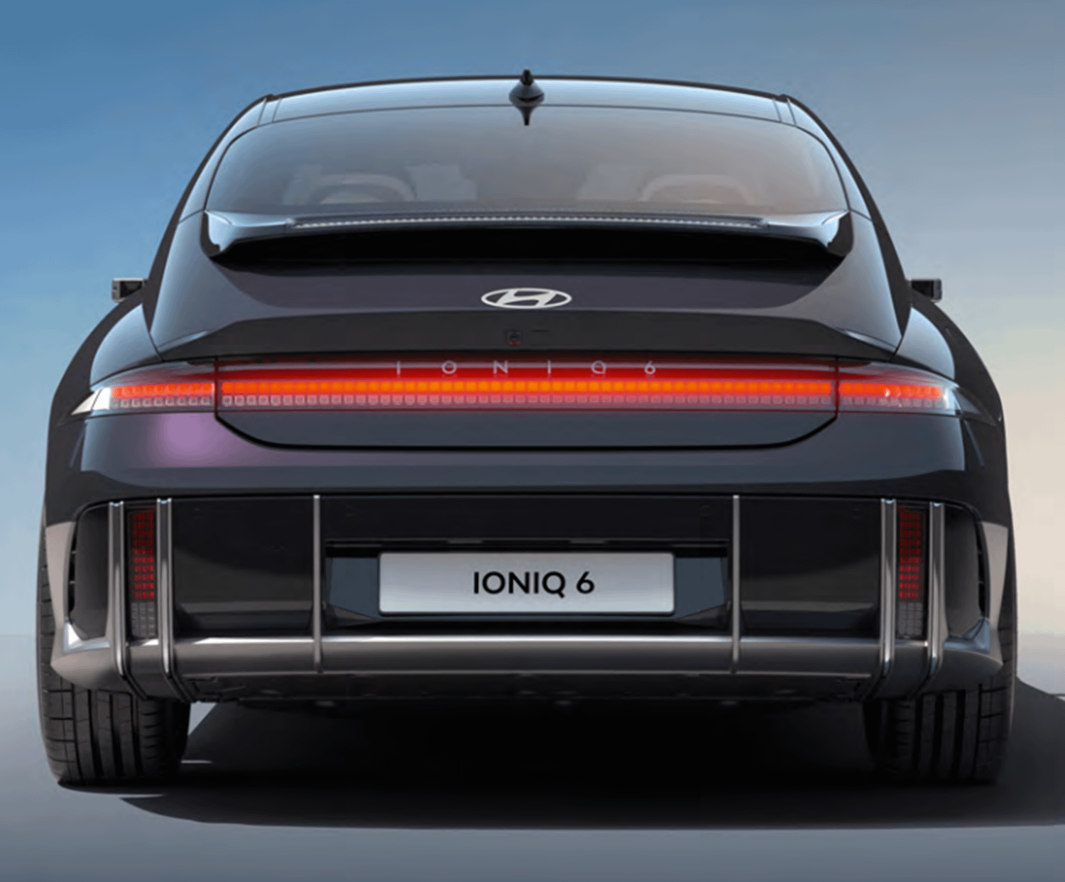Black Hyundai Ioniq 6 rear